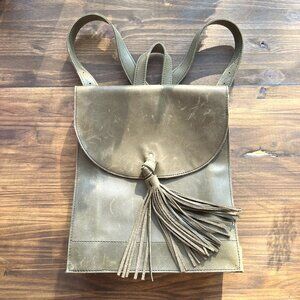 Raven Lily Backpack Purse Emerson Green Leather Tassle Fold Over Large Magnolia